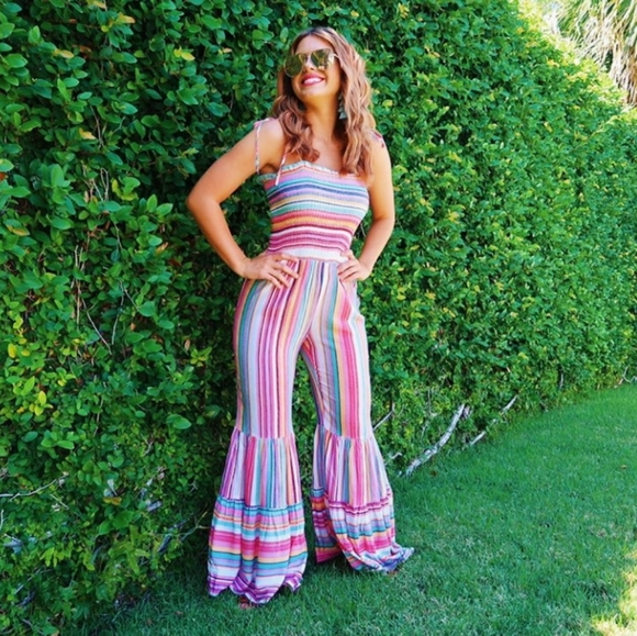 entro Pants - Hope's Rainbow 🌈 Striped Wide Leg Jumper